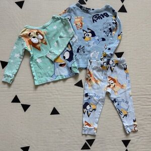 Bluey|Baby boy or gender neutral Kids Pajama Set - Mint and Light Blue•••Size 2T